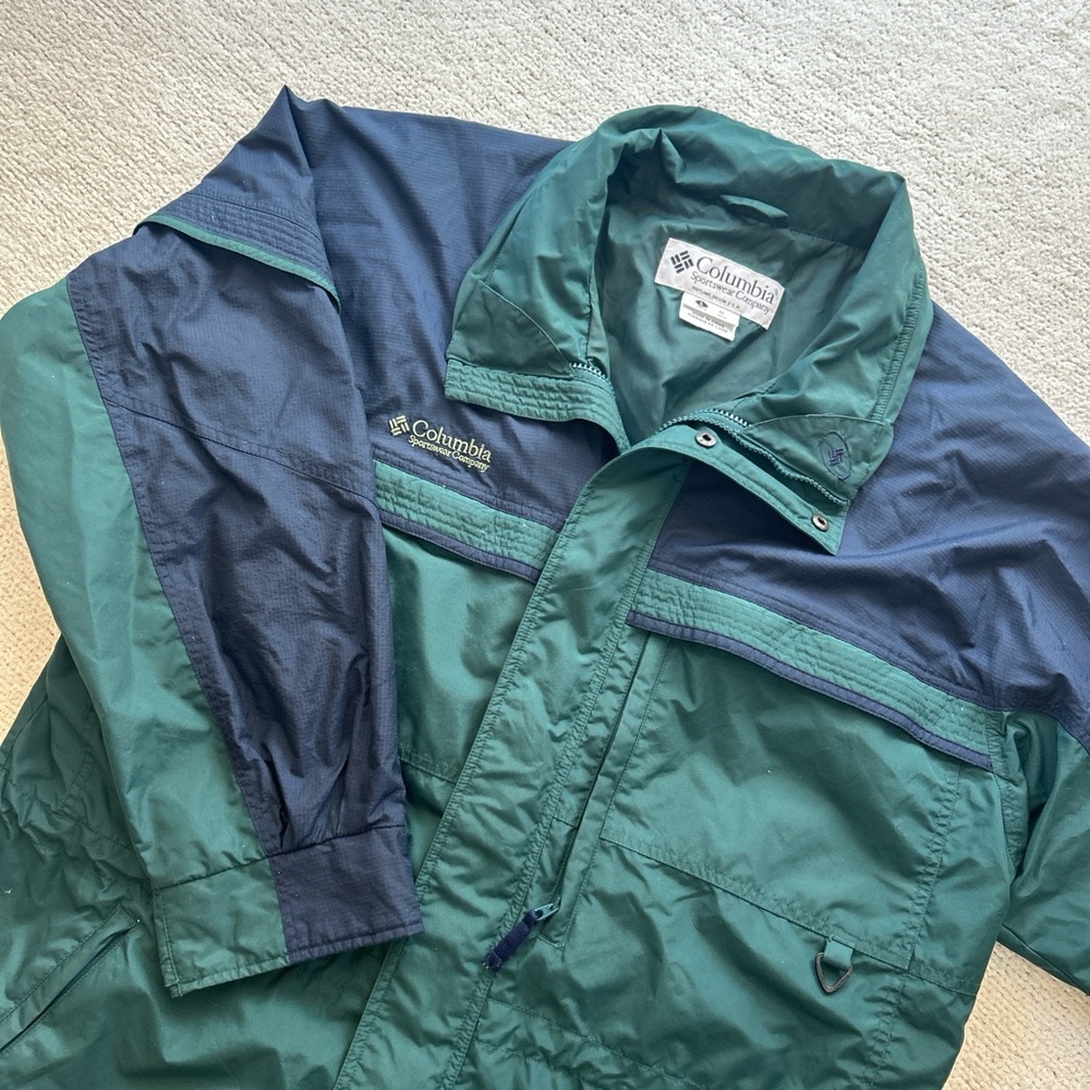 Columbia Men’s Green/Blue Windbreaker Jacket